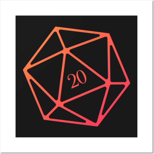 Retro D20 Dice Game Master Gradient RPG Posters and Art